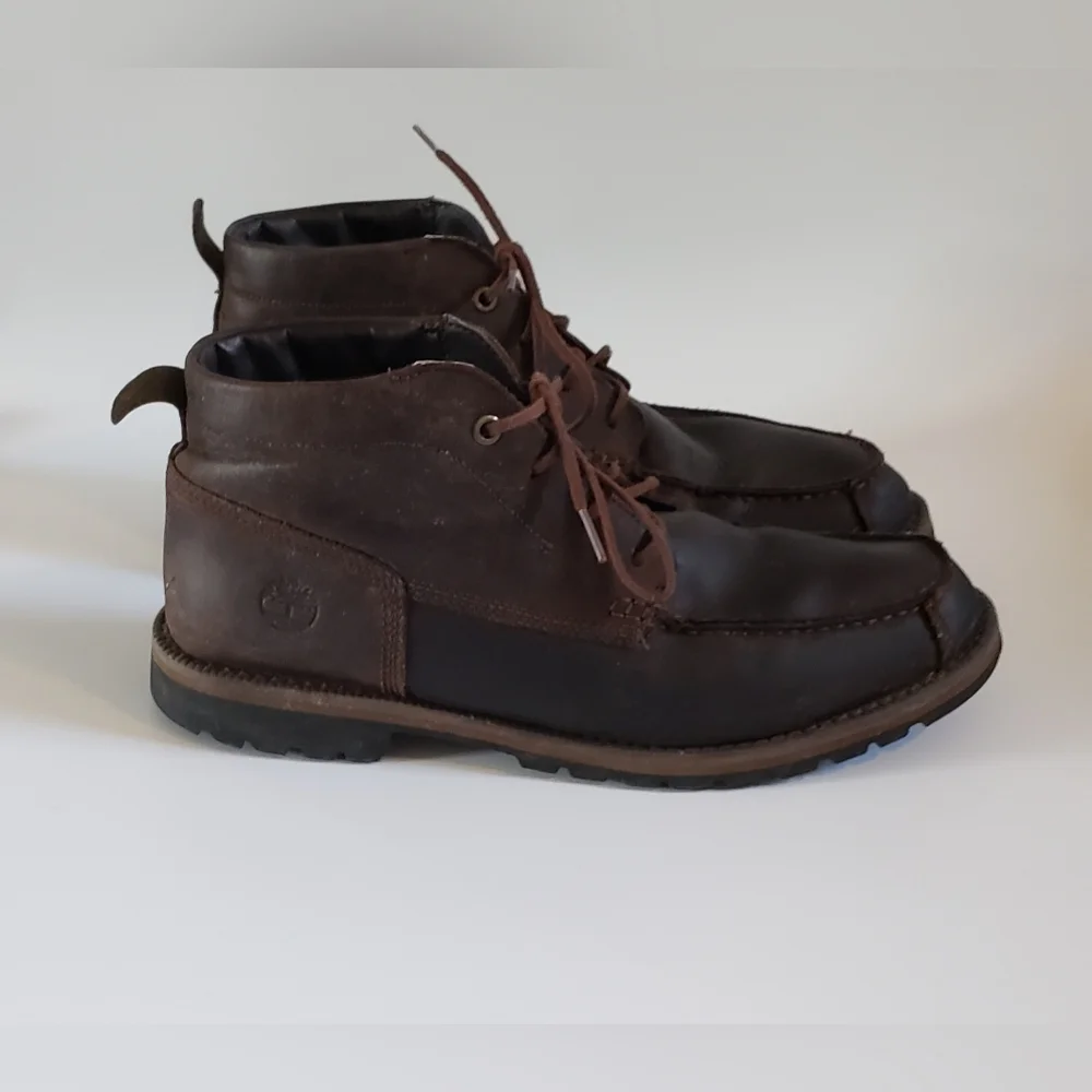 Timberland Grantly Chukka Leather Moc Toe Ankle Dark Brown Men A1859 Siz…